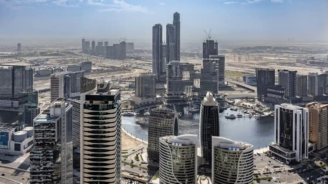 Residential and commercial towers beside Dubai Water Canal in Business Bay