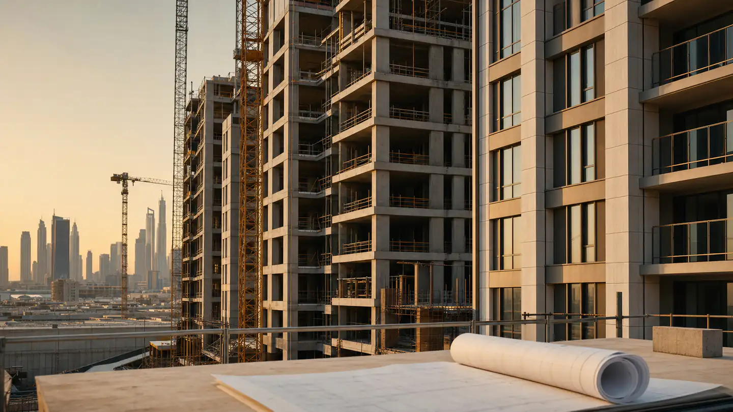 Completed Dubai apartment compared with architectural plans for a new project