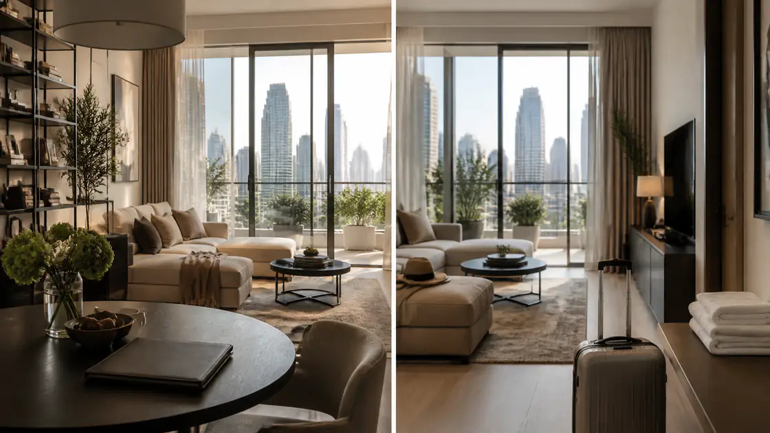 Dubai apartment owner comparing annual rental and holiday-home operating plans