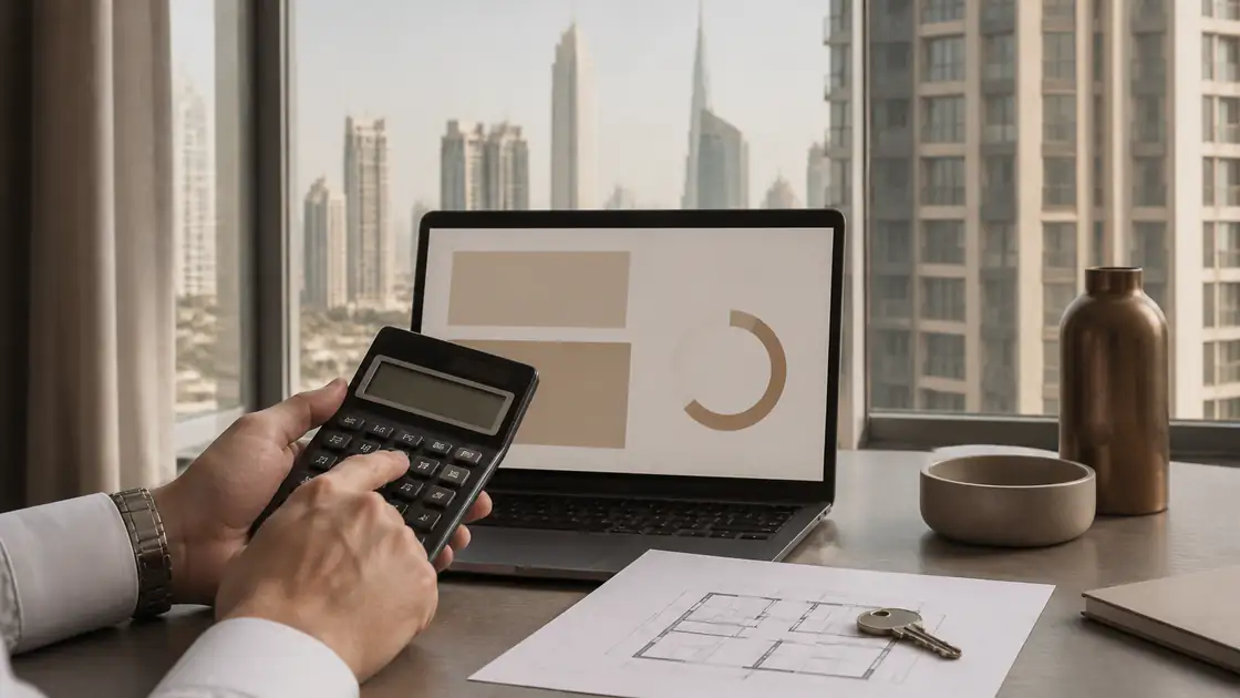 Non-resident buyer reviewing Dubai mortgage documents and repayment scenarios