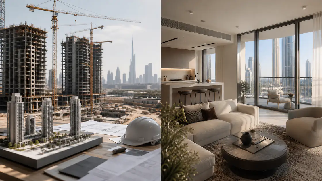 Completed Dubai apartment compared with architectural plans for a new project