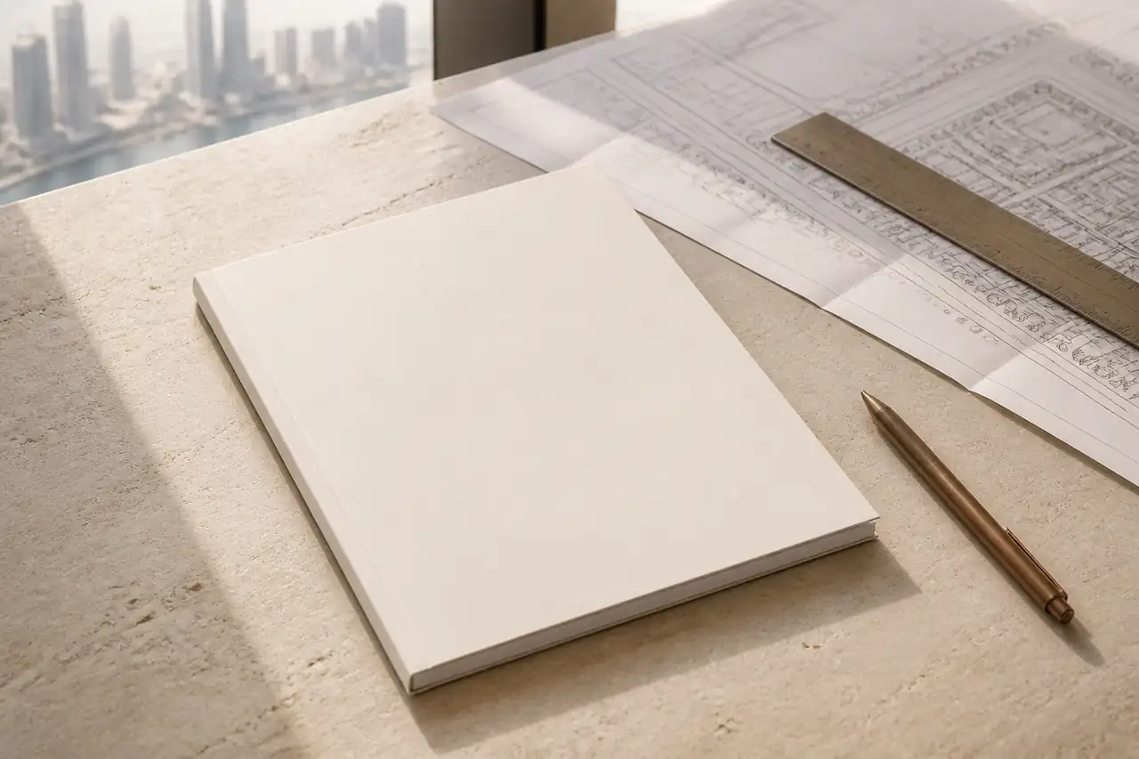 Dubai property buyer reviewing an organised acquisition document checklist